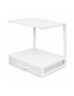 Levede 2 Tier Printer Stand Storage Shelf Desk Organiser Rack Drawer Office