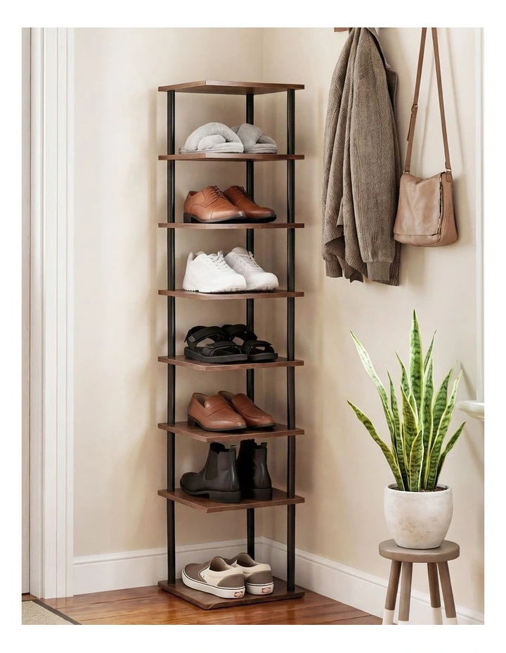 Levede Vertical Shoe Rack 8-Tier Space Saving Narrow Corner Organiser Storage image 7