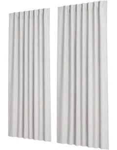 Marlow 100% Blackout Curtains Thermal Linen Look Blockout Drapes 2-Panel Bedroom