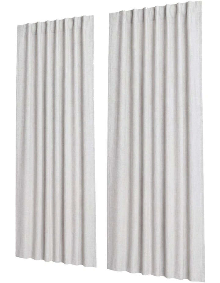 Marlow 100% Blackout Curtains Thermal Linen Look Blockout Drapes 2-Panel Bedroom image 1