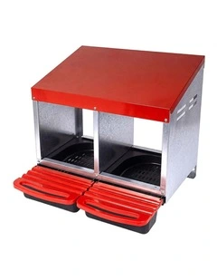 Pawz Chicken Nesting Boxes 2 Hole for Rolling Egg Collectio Inside Outside