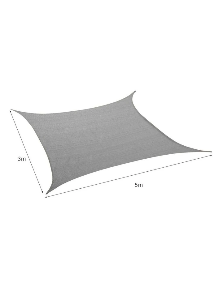 Mountview Rectangle Sun Shade Sail Outdoor Canopy Charcoal 5x3m image 3