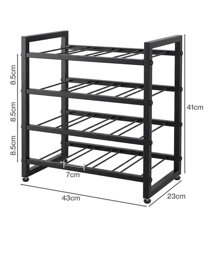 Levede Wine Rack 16 Bottle 4-Tier Metal Display Storage Organizer Adjustable Bar image 3