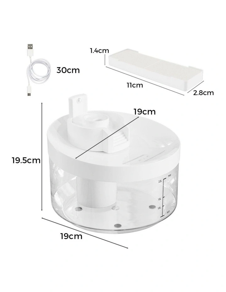 Pawz Automatic Sensor Pet Water Fountain Dog Dispenser 2.2L image 3