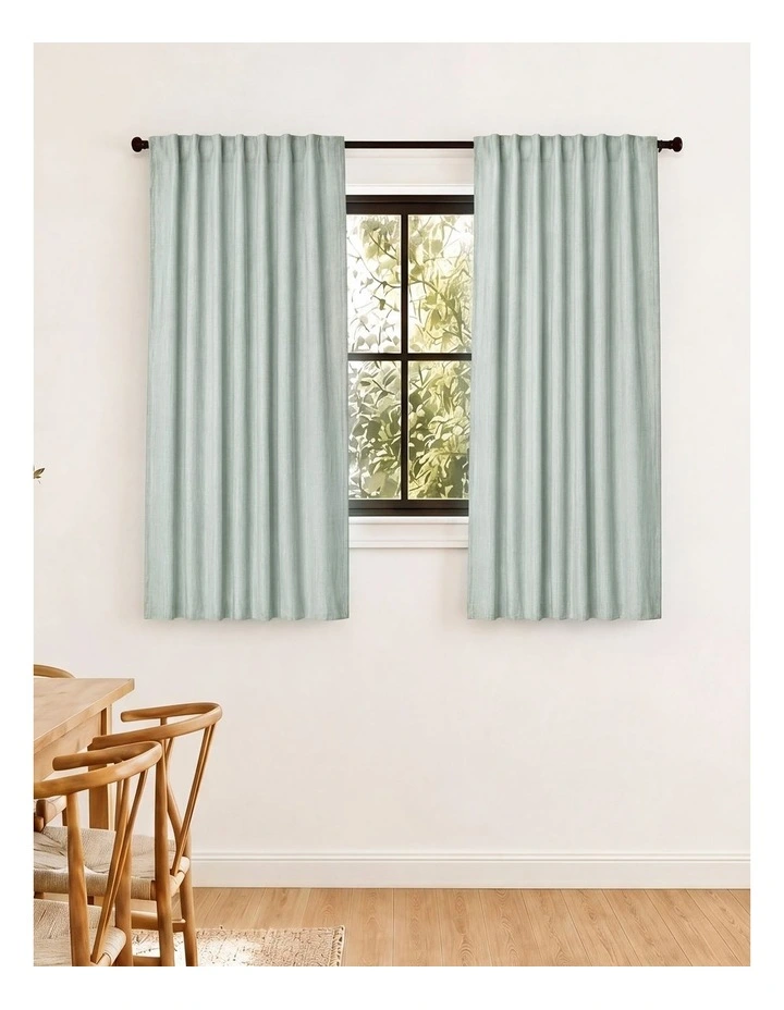 Marlow 2 Panels Blackout Curtains Thermal Linen Look Blockout Drapes 132x160cm image 7