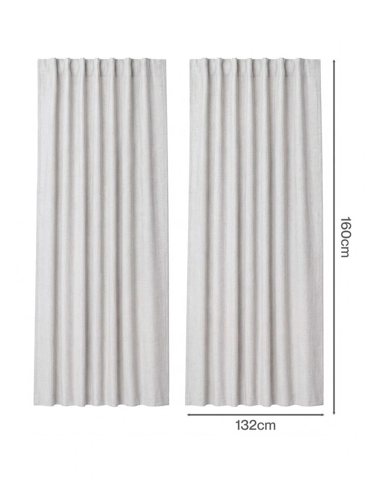 Marlow 2 Panels Blackout Curtains Thermal Linen Look Curtain Draperies Window image 3