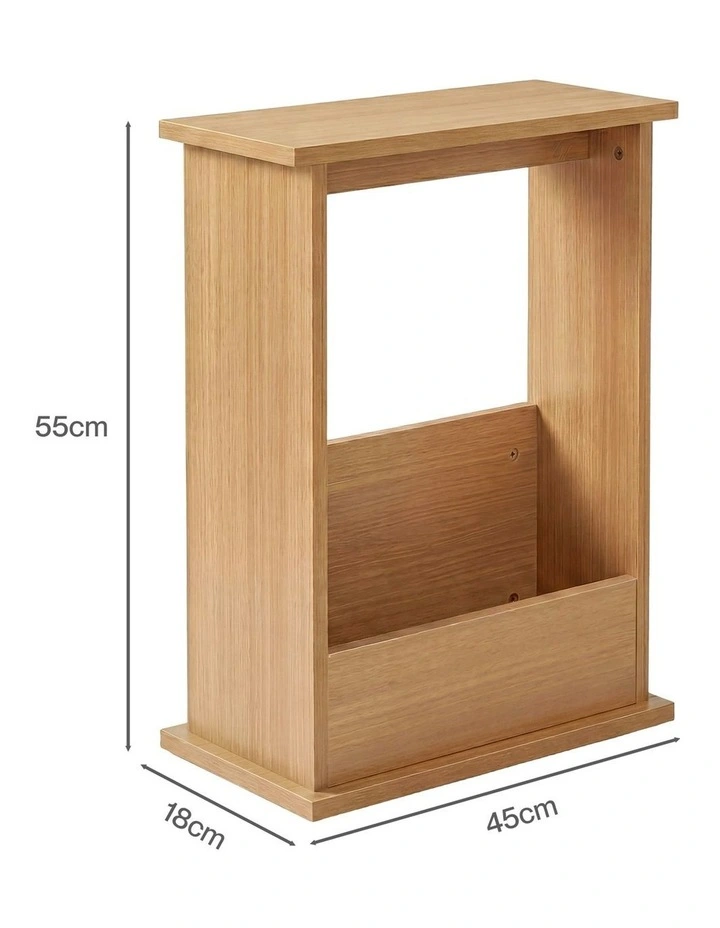Levede Narrow Side Table Magazine Rack Slim End Bedside Storage Table Bedroom image 3