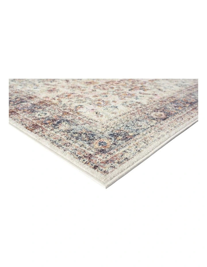 MISS AMARA ADDISON CREAM AND PURPLE MULTI-COLOUR DISTRESSED RUG image 2