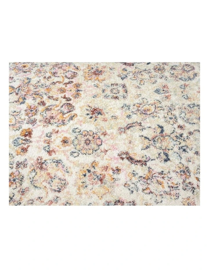 MISS AMARA ADDISON CREAM AND PURPLE MULTI-COLOUR DISTRESSED RUG image 4
