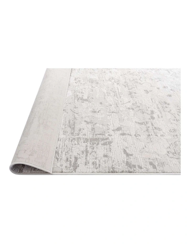 MISS AMARA ADELA GREY AND IVORY DISTRESSED FLORAL RUG image 3