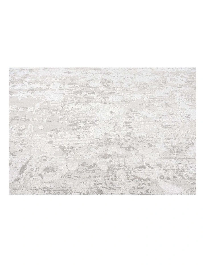 MISS AMARA ADELA GREY AND IVORY DISTRESSED FLORAL RUG image 4