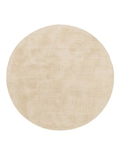 MISS AMARA ALEK CREAM HANDWOVEN PET ROUND RUG