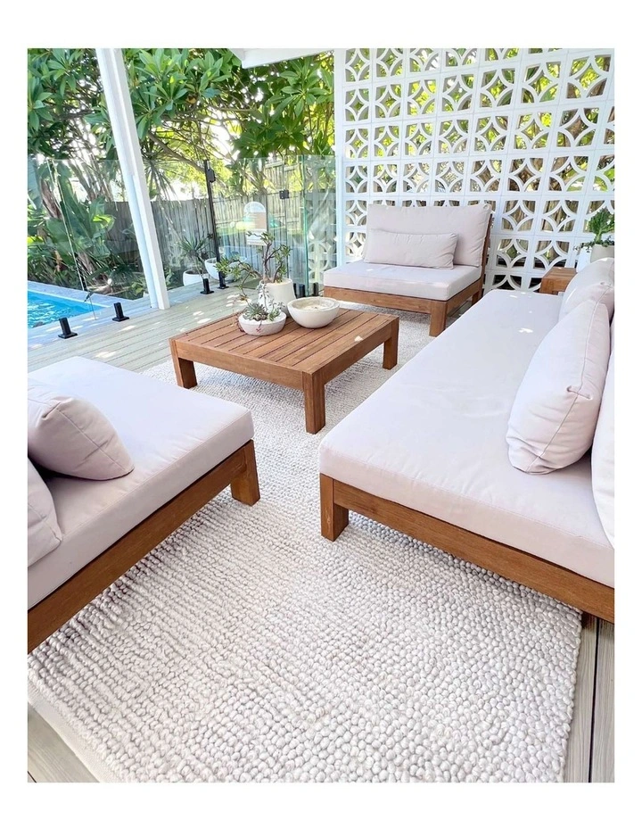 MISS AMARA AMAIA LIGHT GREY LOOPED INDOOR OUTDOOR RUG image 6