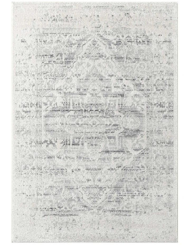 MISS AMARA  ANDRA GREY AND IVORY TRADITIONAL DISTRESSED RUG image 1