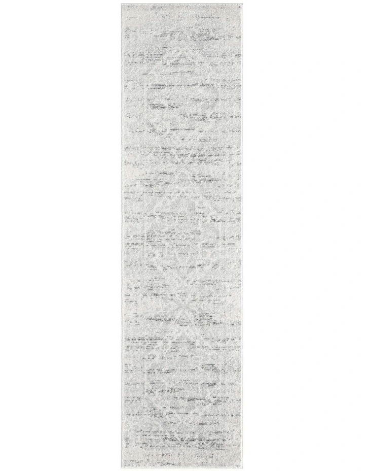 MISS AMARA ANDRA GREY AND IVORY TRADITIONAL DISTRESSED RUNNER RUG image 1