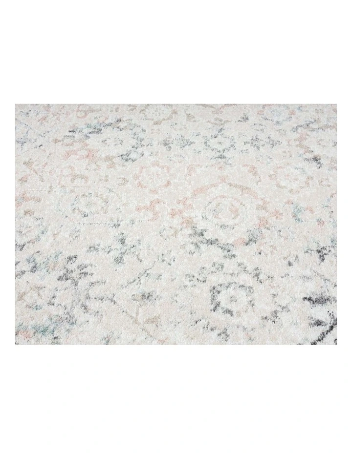 MISS AMARA  ANINE CREAM AND GREY MULTI-COLOUR TRADITIONAL FLORAL RUNNER RUG image 4