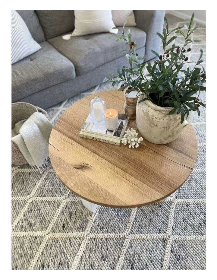 MISS AMARA  ANJA GREY AND IVORY LATTICE WOOL RUG image 5