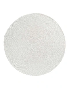 MISS AMARA ARLENIS IVORY CROCHET INDOOR OUTDOOR ROUND RUG