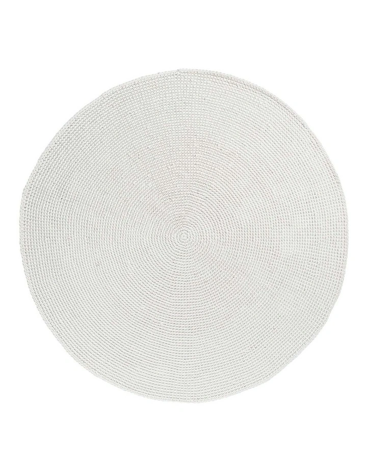 MISS AMARA ARLENIS IVORY CROCHET INDOOR OUTDOOR ROUND RUG image 1
