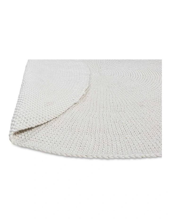 MISS AMARA ARLENIS IVORY CROCHET INDOOR OUTDOOR ROUND RUG image 3