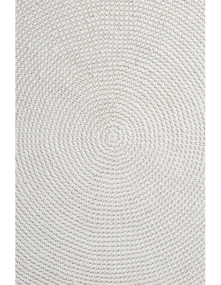 MISS AMARA ARLENIS IVORY CROCHET INDOOR OUTDOOR ROUND RUG image 5