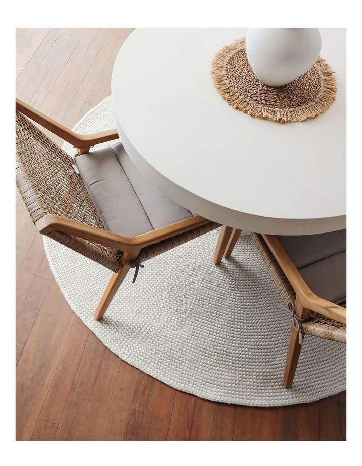 MISS AMARA ARLENIS IVORY CROCHET INDOOR OUTDOOR ROUND RUG image 6