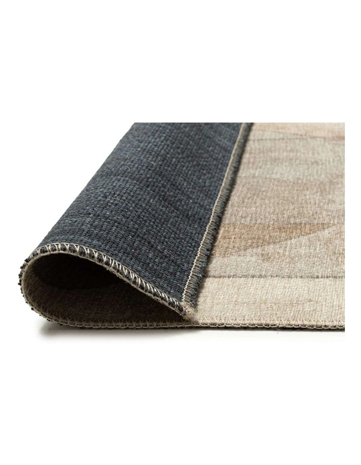 MISS AMARA  AZRA GREY AND BEIGE ABSTRACT WASHABLE RUG image 3