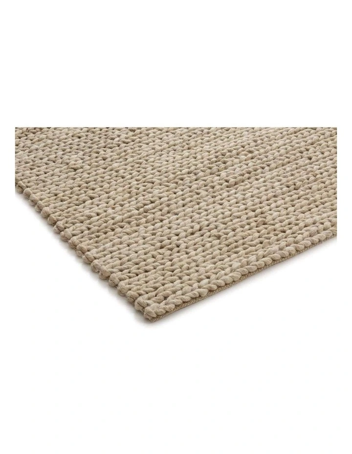 MISS AMARA BIANCA NATURAL TAN BRAIDED WOOL RUG image 2