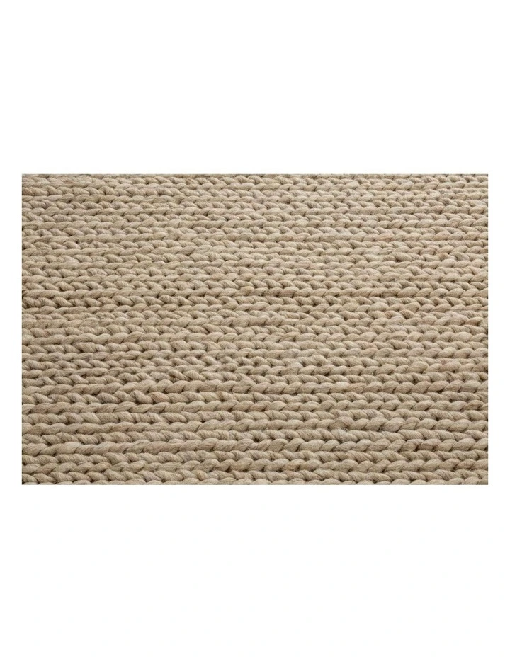 MISS AMARA BIANCA NATURAL TAN BRAIDED WOOL RUG image 3