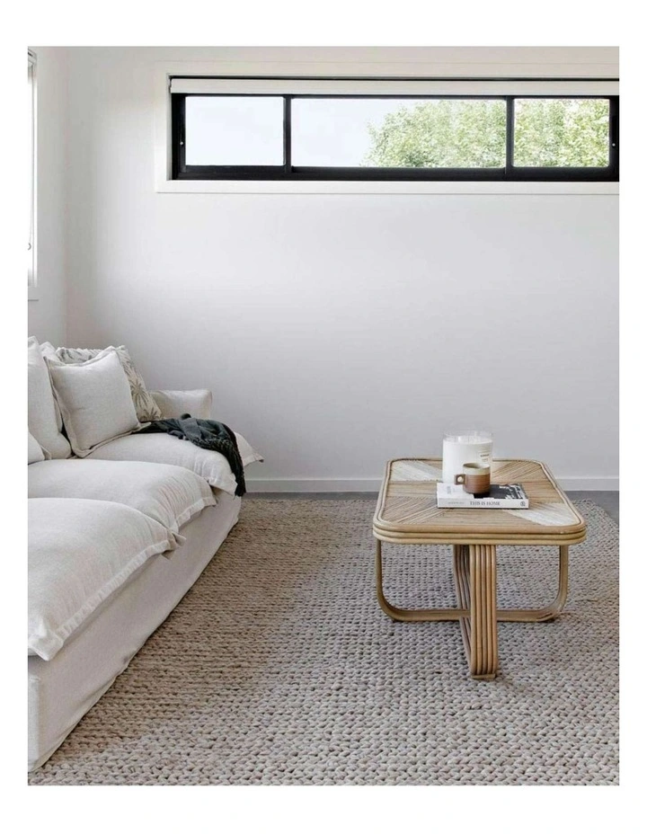 MISS AMARA BIANCA NATURAL TAN BRAIDED WOOL RUG image 4