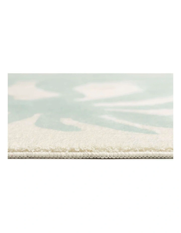 MISS AMARA  CINDY BLUE WAVES AND PALMS WASHABLE RUG image 4