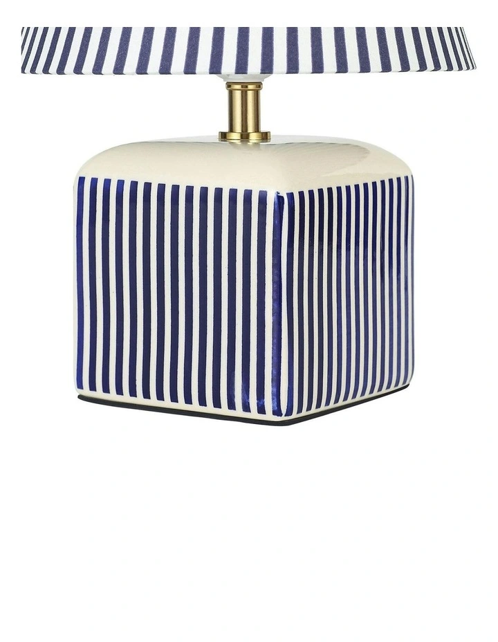 Amaris Ceramic Striped Table Lamp Blue image 3