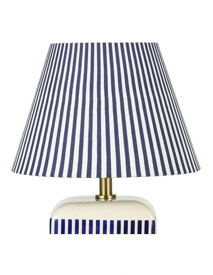 Amaris Ceramic Striped Table Lamp Blue image 4