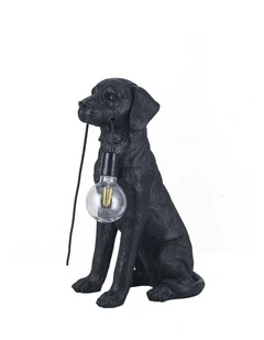 Golden Retriever LED Table Lamp Black