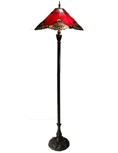 Benita Leadlight Tiffany Floor Lamp - Red
