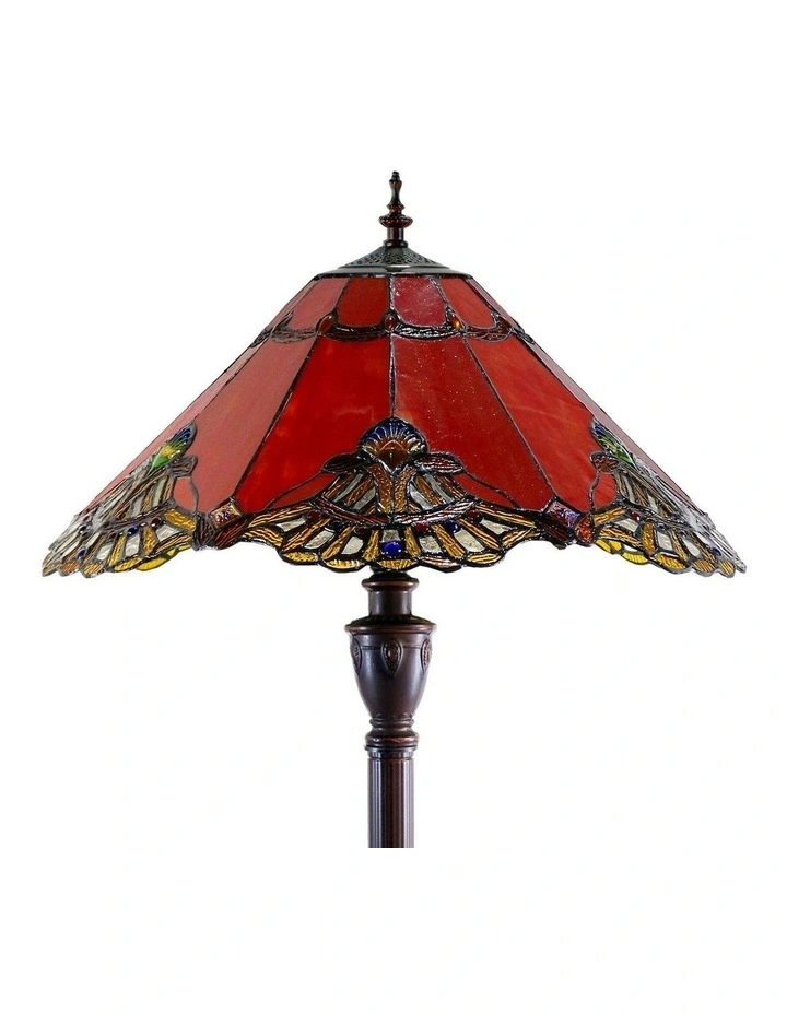 Benita Leadlight Tiffany Floor Lamp - Red image 4