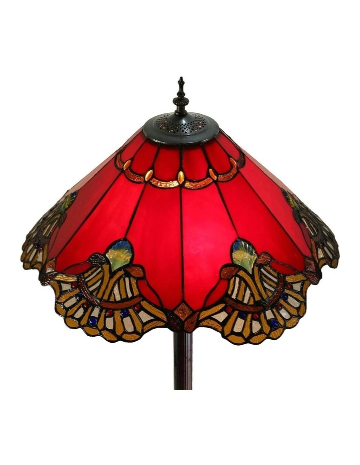 Benita Leadlight Tiffany Floor Lamp - Red image 5