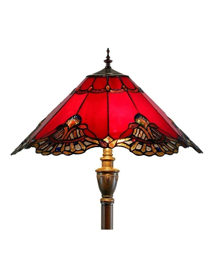 Benita Leadlight Tiffany Floor Lamp - Red image 6