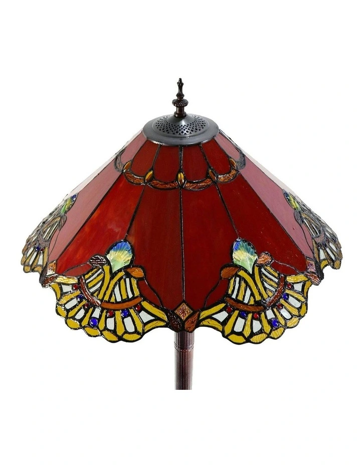 Benita Leadlight Tiffany Floor Lamp - Red image 7
