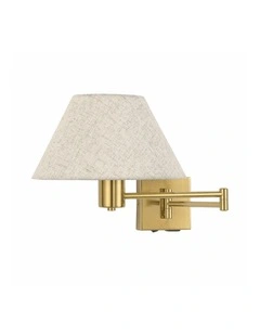 Elspet Swing Arm Wall Lamp With Charging Ports Brass