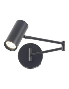 Beatrice Swing Arm Wall Lamp With Charging Ports Black