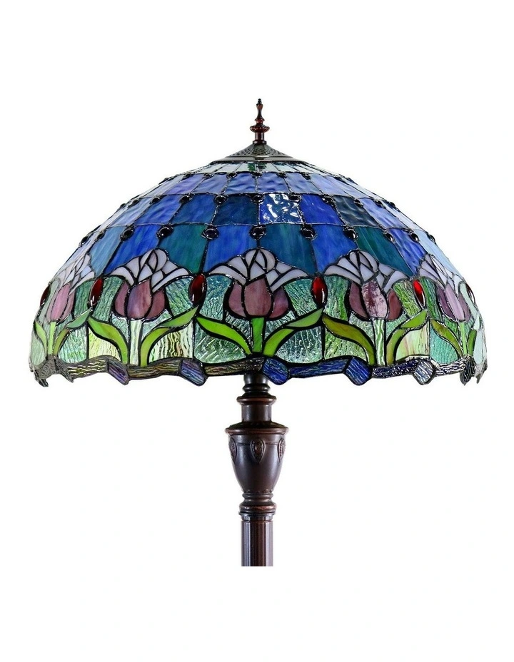 Mauve Tulip Tiffany Floor Lamp image 3