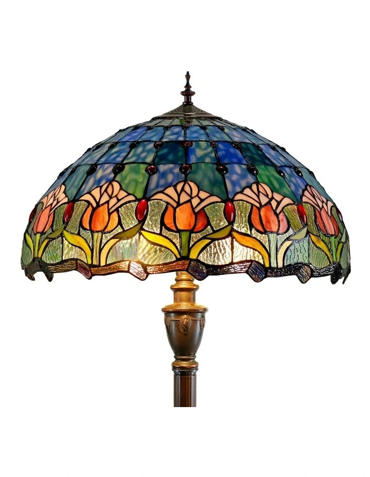 Mauve Tulip Tiffany Floor Lamp image 4