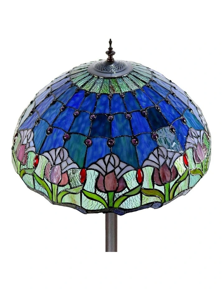 Mauve Tulip Tiffany Floor Lamp image 5