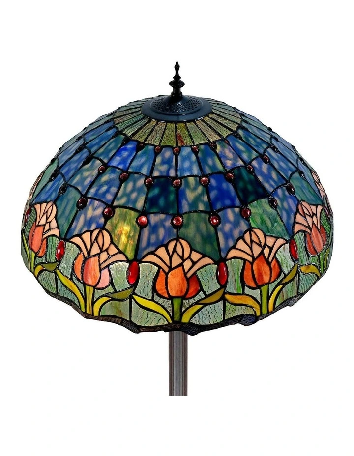 Mauve Tulip Tiffany Floor Lamp image 6