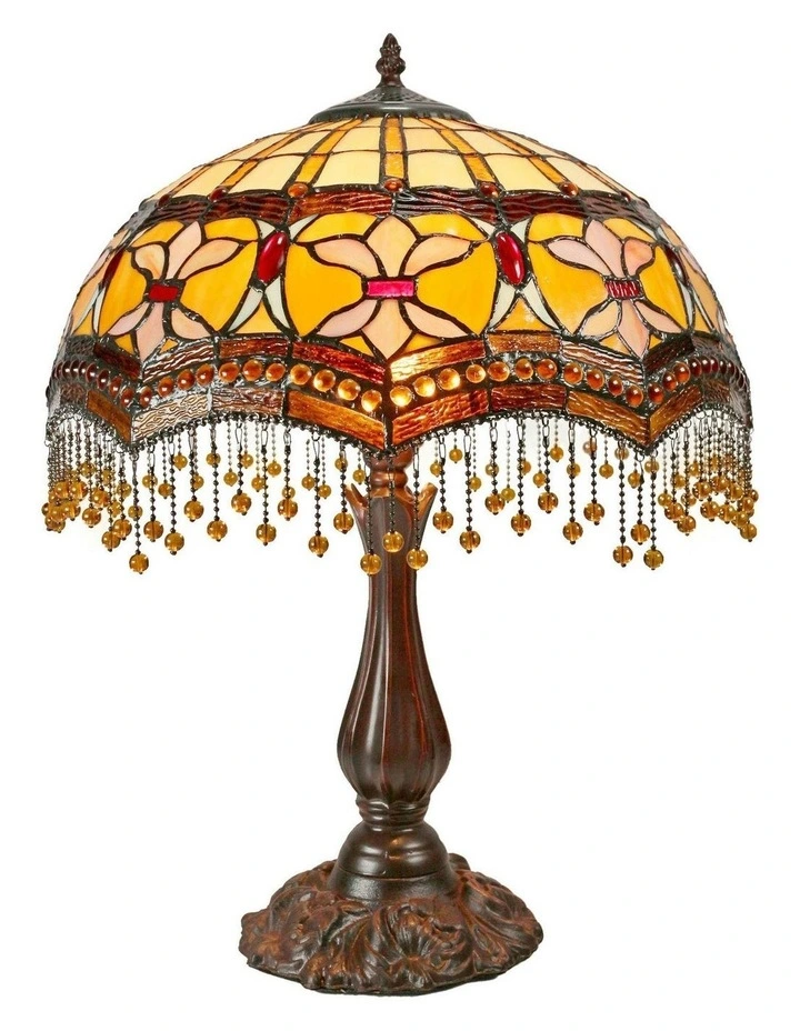 Madonna Beaded Leadlight Tiffany Table Lamp image 1
