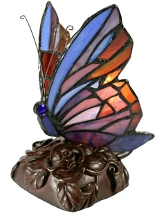 Butterfly Tiffany Table Lamp Purple