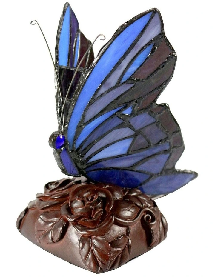 Butterfly Tiffany Table Lamp Purple image 2