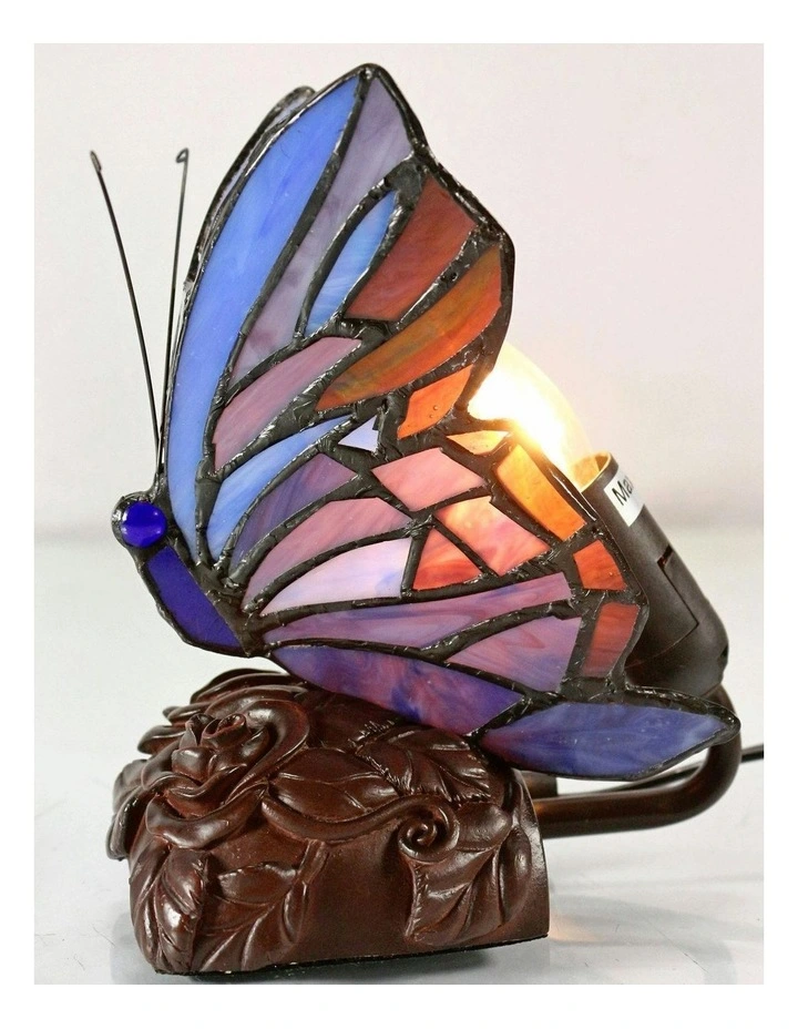 Butterfly Tiffany Table Lamp Purple image 3