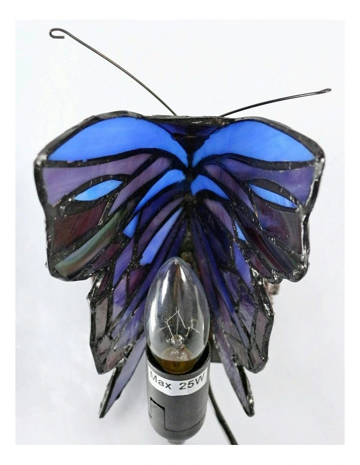 Butterfly Tiffany Table Lamp Purple image 4